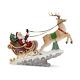 Christmas Santa In Sleigh With Flying Reindeer 21.5l X 18h Figurine