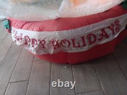 Christmas Snow Globe Santa Sleigh Reindeer Inflatable light up / Gemmy 2005