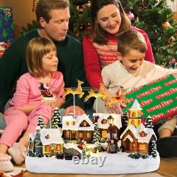 Christmas Village Reindeer Sleigh Animated Santa & Reindeer Sleigh with Motion &