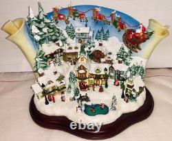 Christmas Village Sculpture Decoration Lights Music Artist Santa Sleigh Reindeer