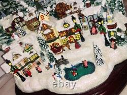 Christmas Village Sculpture Decoration Lights Music Artist Santa Sleigh Reindeer