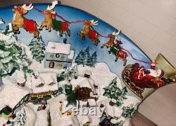 Christmas Village Sculpture Decoration Lights Music Artist Santa Sleigh Reindeer