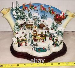 Christmas Village Sculpture Decoration Lights Music Artist Santa Sleigh Reindeer