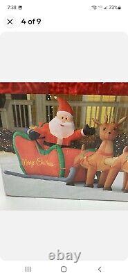 Christmas Yard Decor Inflatable Lighted Santa and Sleigh 16ft Reindeer Holiday