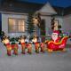 Christmas Yard Inflatables Santa Sleigh Reindeer Inflate Blow Up Xmas Decoration