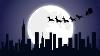 Christmas Flying Santa Sleigh Reindeer S At Night Over Skyscraper Buildings Animated Motion Graphics