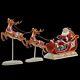 Christmass Lighted Santas Sleigh And Reindeer Assortment Holliday Yard Decor