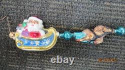 Christopher Radko 1998 98-119-0 Now Dash Away All Santa Sleigh Reindeer Ornament