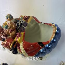 Christopher Radko Christmas Santa Sleigh withReindeer Cookie Jar Vintage READ