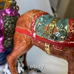 Christopher Radko Christmas Santa Sleigh withReindeer Cookie Jar Vintage READ