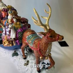 Christopher Radko Christmas Santa Sleigh withReindeer Cookie Jar Vintage READ