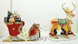 Christopher Radko HELPING SANTA Sleigh & Reindeer Home for the Holidays Figurine