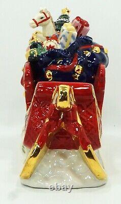 Christopher Radko HELPING SANTA Sleigh & Reindeer Home for the Holidays Figurine