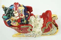 Christopher Radko HELPING SANTA Sleigh & Reindeer Home for the Holidays Figurine