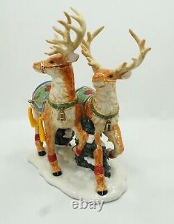 Christopher Radko HELPING SANTA Sleigh & Reindeer Home for the Holidays Figurine