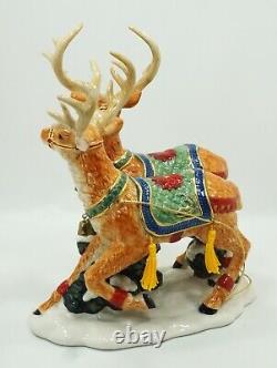 Christopher Radko HELPING SANTA Sleigh & Reindeer Home for the Holidays Figurine