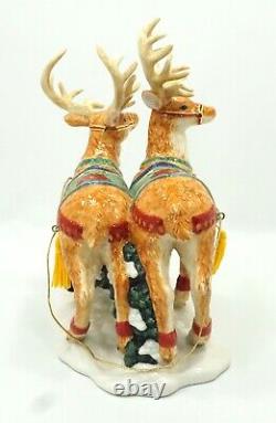 Christopher Radko HELPING SANTA Sleigh & Reindeer Home for the Holidays Figurine