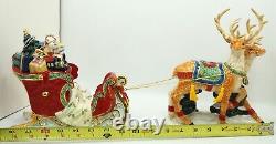 Christopher Radko HELPING SANTA Sleigh & Reindeer Home for the Holidays Figurine