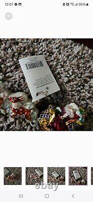 Christopher Radko New Santa Sleigh Reindeer Christmas Night Holiday Cheer Blown