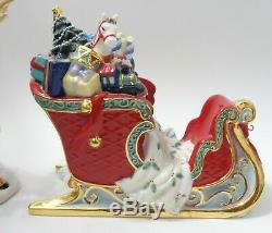 Christopher Radko Santa Sleigh & Reindeer 2 Piece Porcelain Figurine Christmas