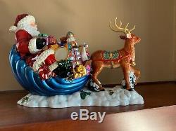 Christopher Radko Santa Sleigh Reindeer Porcelain Figurine Christmas Cookie Jar