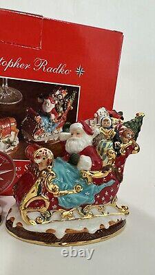 Christopher Radko Sumptuous Sleighful Santa Sleigh Reindeer Salt Pepper Shakers