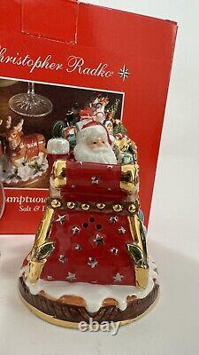 Christopher Radko Sumptuous Sleighful Santa Sleigh Reindeer Salt Pepper Shakers