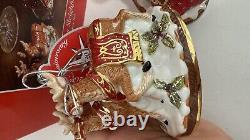 Christopher Radko Sumptuous Sleighful Santa Sleigh Reindeer Salt Pepper Shakers