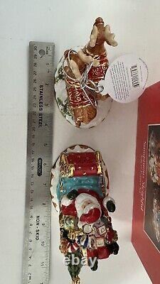 Christopher Radko Sumptuous Sleighful Santa Sleigh Reindeer Salt Pepper Shakers