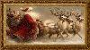 Classic Santa Claus Sleigh U0026 Reindeer 4k Tv Screen Saver Vintage Christmas Oil Painting