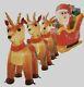 Colossal 14 Ft Airblown Inflatable Believe Santa Sleigh Reindeer Lighted Yard