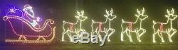 Commercial Santa Claus Sleigh Reindeer Outdoor LED Lighted Decoration Wireframe