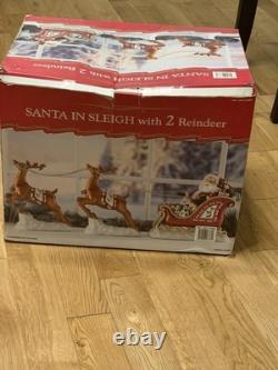 Costco Santa In Sleigh With 2 Reindeer Large Christmas Decor