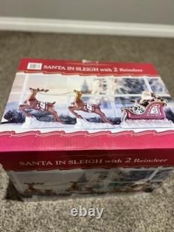 Costco Santa In Sleigh With 2 Reindeer Large Christmas Decor