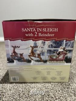 Costco Santa In Sleigh With 2 Reindeer Large Christmas Decor