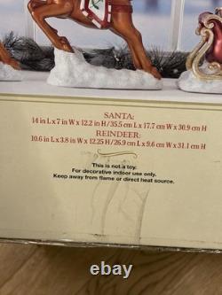 Costco Santa In Sleigh With 2 Reindeer Large Christmas Decor