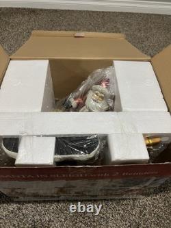 Costco Santa In Sleigh With 2 Reindeer Large Christmas Decor
