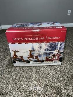 Costco Santa In Sleigh With 2 Reindeer Large Christmas Decor
