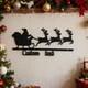 Custom Metal Wall Art, Santa Sleigh And Reindeer, Large Christmas Decor