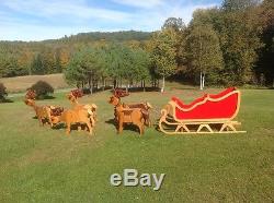 Custom Santa Sleigh And Reindeer-superb Work