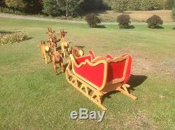 Custom Santa Sleigh And Reindeer-superb Work