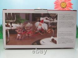 DAM SANTA TROLL IN SLEIGH WITH TWO REINDEER NEW IN BOXES Made in Denmark