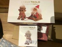 DAM SANTA TROLL IN SLEIGH WITH TWO REINDEER NEW IN BOXES Made in Denmark