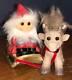 Dam Santa, Sleigh, Brave Reindeer Troll Doll Set, Free Ship From Denmark