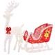 Dumos 4 Ft Lighted Christmas Reindeer & Santa Sleigh Set, Family Outdoor Indoor