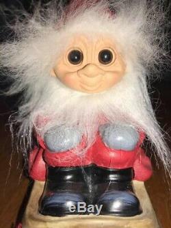 Dam Christmas Santa Troll Doll, Brand New In Box, With Reindeer And Sleigh