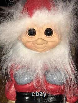 Dam Troll Doll Santa Set with Sleigh and Reindeer, New but Open Box, Free Ship