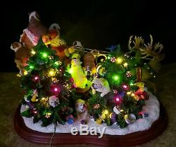 Danbury Mint Bulldog Santas Sleigh Light Up Reindeer With Box No Papers