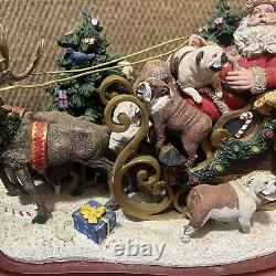 Danbury Mint Christmas Bulldogs Santa Sleigh Reindeer Tree RARE Vintage 18 Dogs