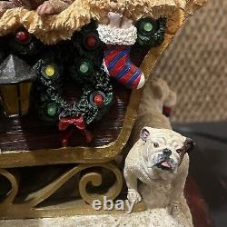 Danbury Mint Christmas Bulldogs Santa Sleigh Reindeer Tree RARE Vintage 18 Dogs